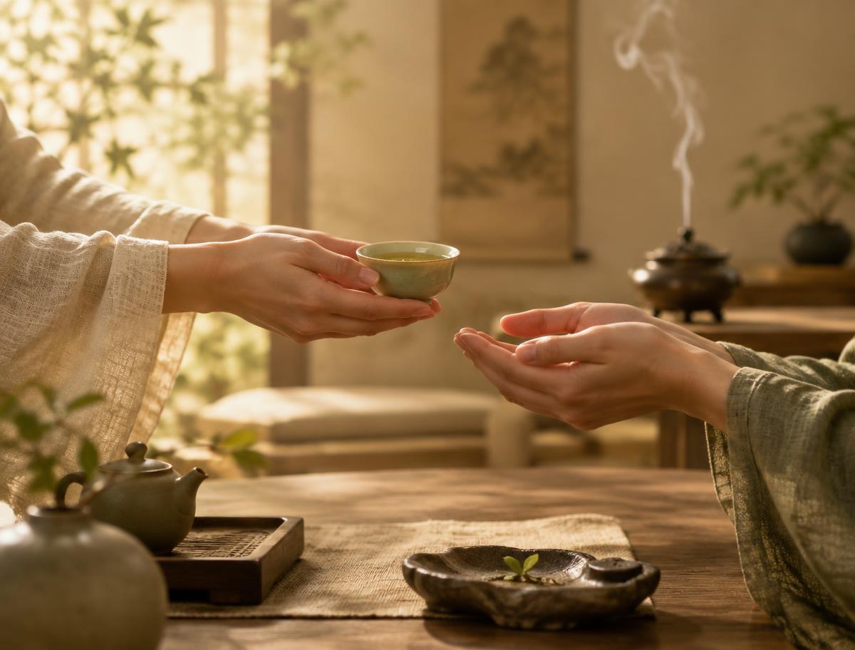 Partage d'une tasse de thé traditionnel chinois chez HOPE